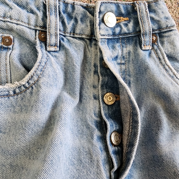 Zara High Rise Cropped Straight Leg Jeans Sz 4 Light Wash Frayed Button Fly - Picture 8 of 10